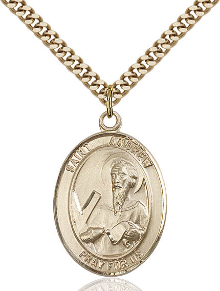 Saint Andrew the Apostle Pendant - 24" Chain Necklace