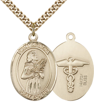 Saint Agatha Nurse Pendant - 24" Chain Necklace