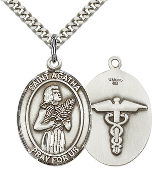 Saint Agatha Nurse Pendant - 24" Chain Necklace