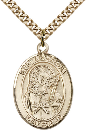 Saint Apollonia Pendant - 24" Chain Necklace