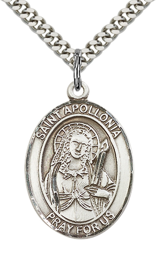Saint Apollonia Pendant - 24" Chain Necklace