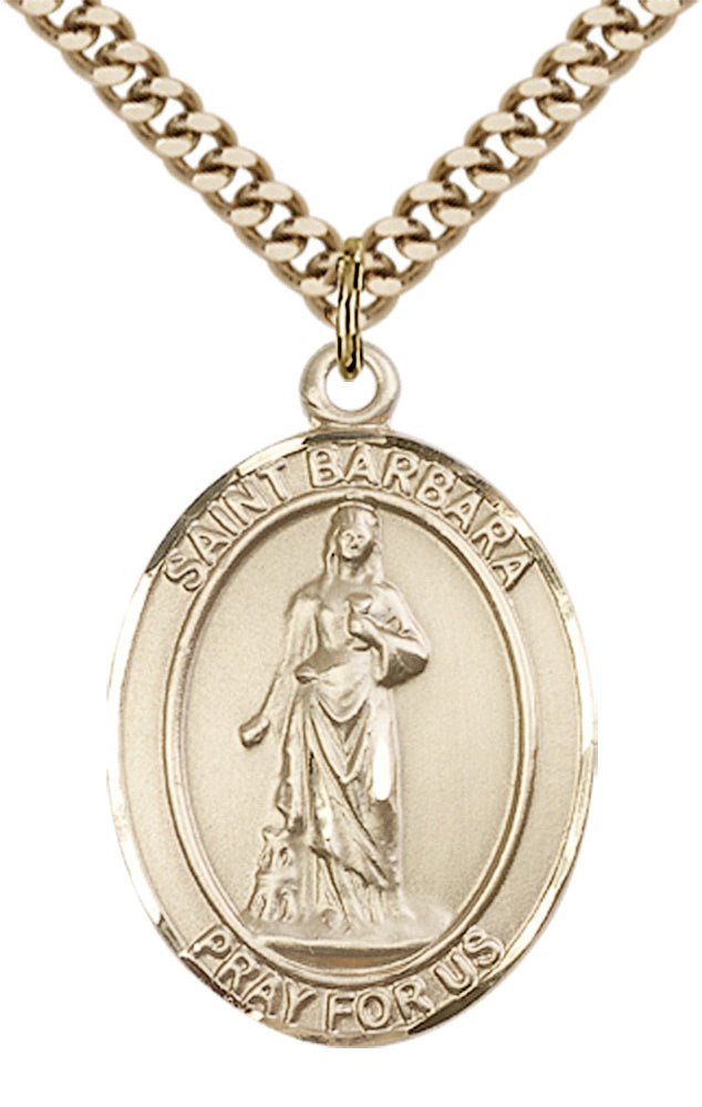 Saint Barbara Pendant - 24" Chain Necklace