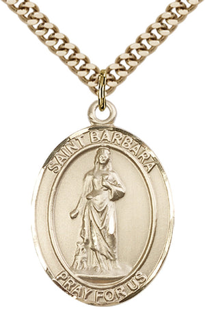 Saint Barbara Pendant - 24" Chain Necklace
