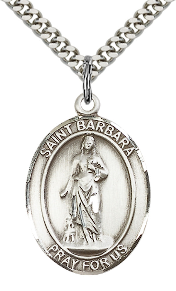 Saint Barbara Pendant - 24" Chain Necklace