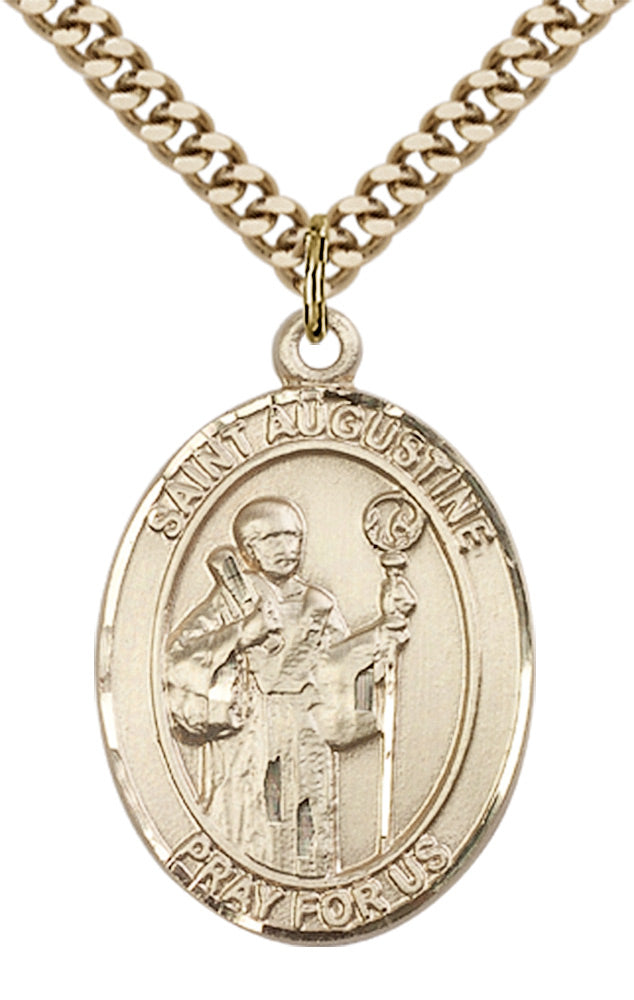 Saint Augustine Pendant - 24" Chain Necklace