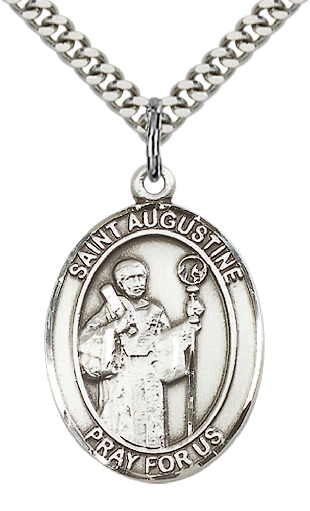 Saint Augustine Pendant - 24" Chain Necklace