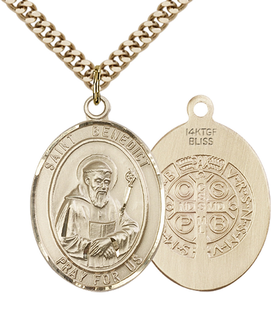Saint Benedict Pendant - 24" Chain Necklace