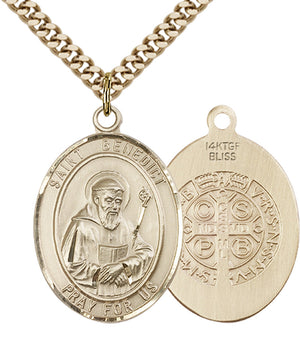 Saint Benedict Pendant - 24" Chain Necklace