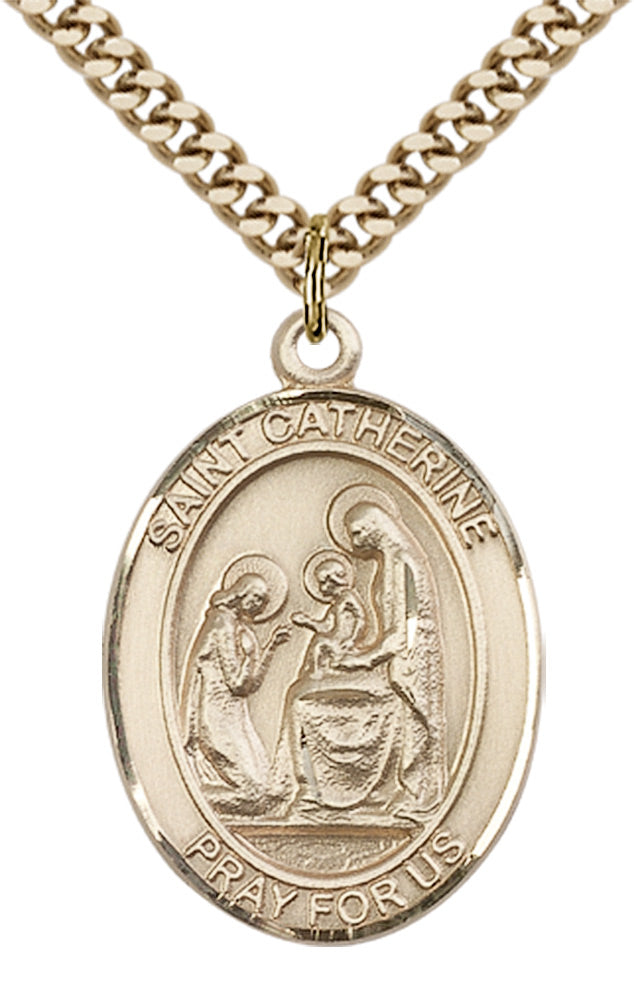 Saint Catherine of Siena Pendant - 24" Chain Necklace
