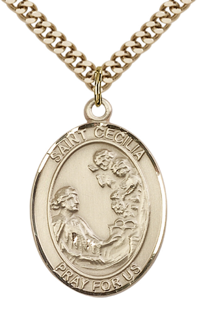 Saint Cecilia Pendant - 24" Chain Necklace