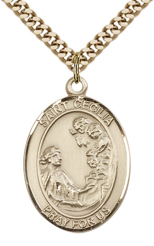 Saint Cecilia Pendant - 24" Chain Necklace