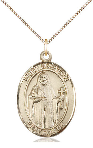 Saint Brendan the Navigator Pendant - 18" Chain Necklace