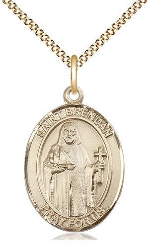 Saint Brendan the Navigator Pendant - 18" Chain Necklace