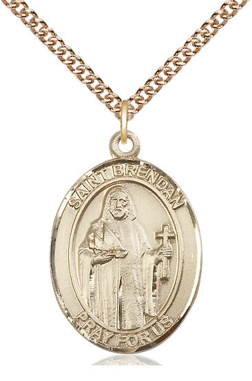 Saint Brendan the Navigator Pendant - 24" Chain Necklace