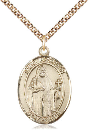 Saint Brendan the Navigator Pendant - 24" Chain Necklace