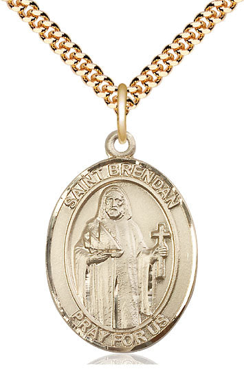 Saint Brendan the Navigator Pendant - 24" Chain Necklace