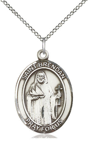 Saint Brendan the Navigator Pendant - 18" Chain Necklace