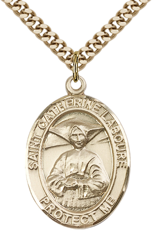 Saint Catherine Laboure Pendant - 24" Chain Necklace