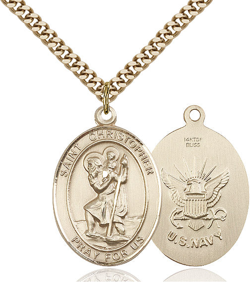 Saint Christopher Navy Pendant