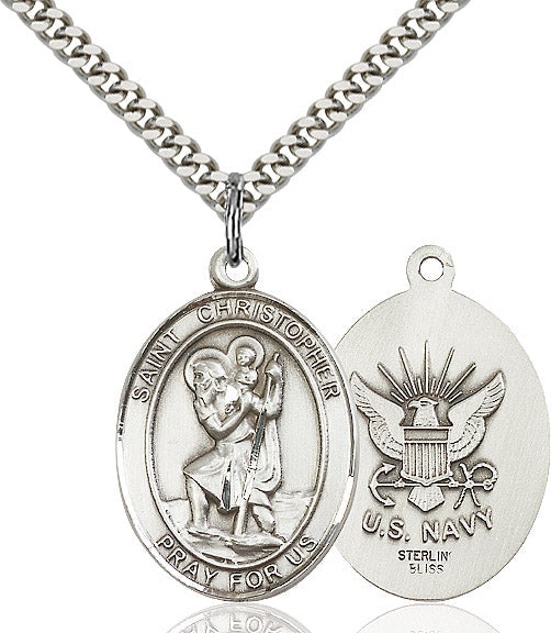 Saint Christopher Navy Pendant