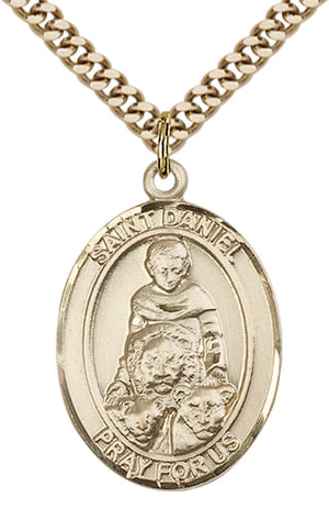 Saint Daniel Pendant - 24" Chain Necklace