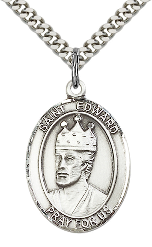 Saint Edward the Confessor Pendant - 24" Chain Necklace