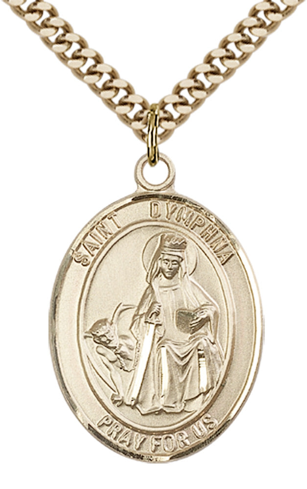 Saint Dymphna Pendant - 24" Chain Necklace