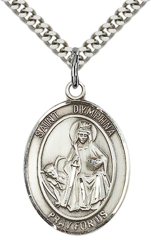 Saint Dymphna Pendant - 24" Chain Necklace