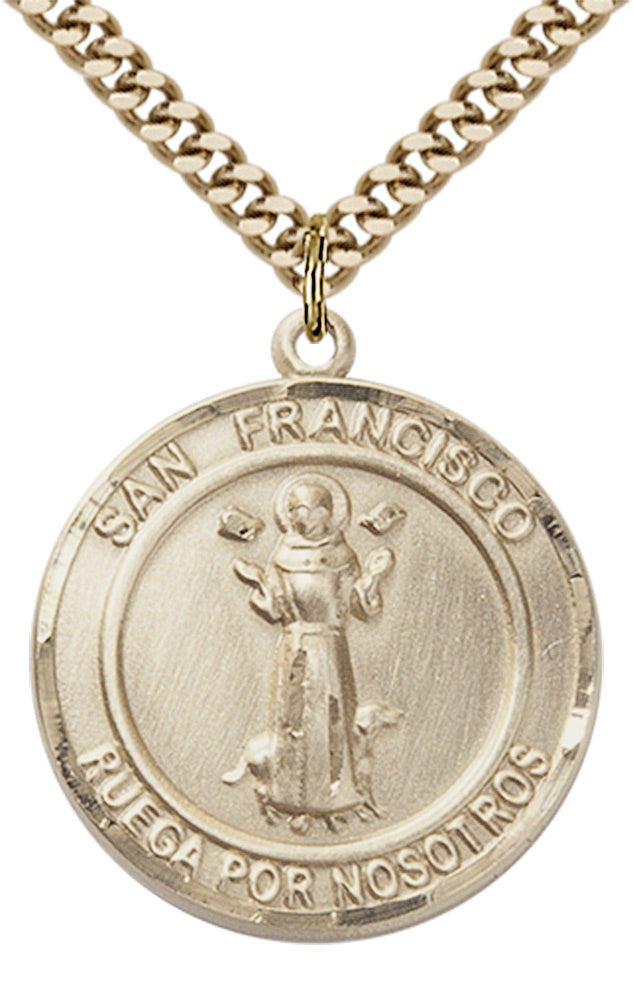 San Francis of Assisi Pendant - 24" Chain Necklace