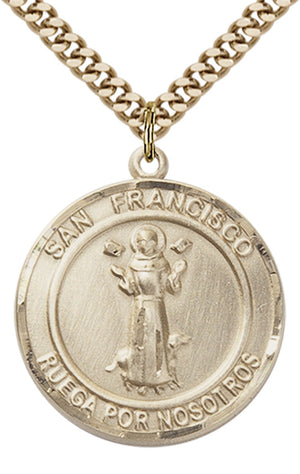 San Francis of Assisi Pendant - 24" Chain Necklace