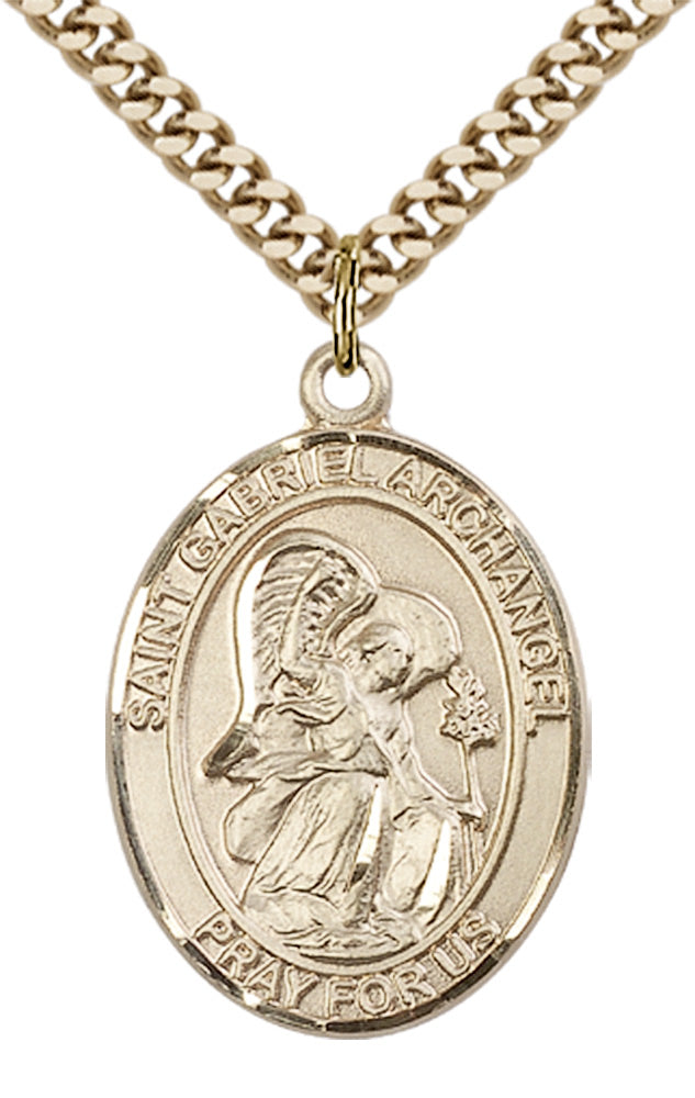 Saint Gabriel the Archangel Pendant - 24" Chain Necklace