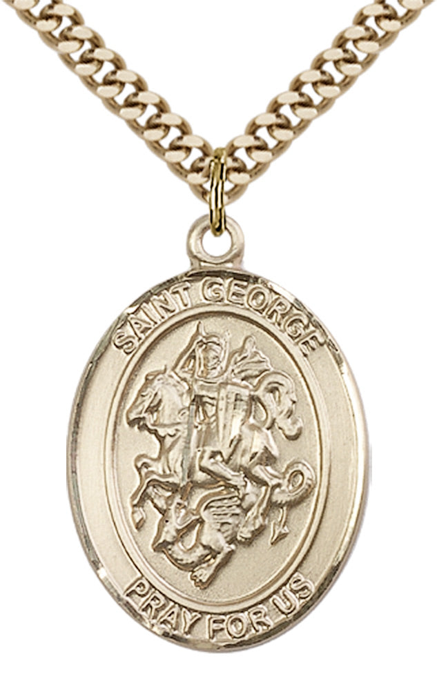Saint George Pendant - 24" Chain Necklace