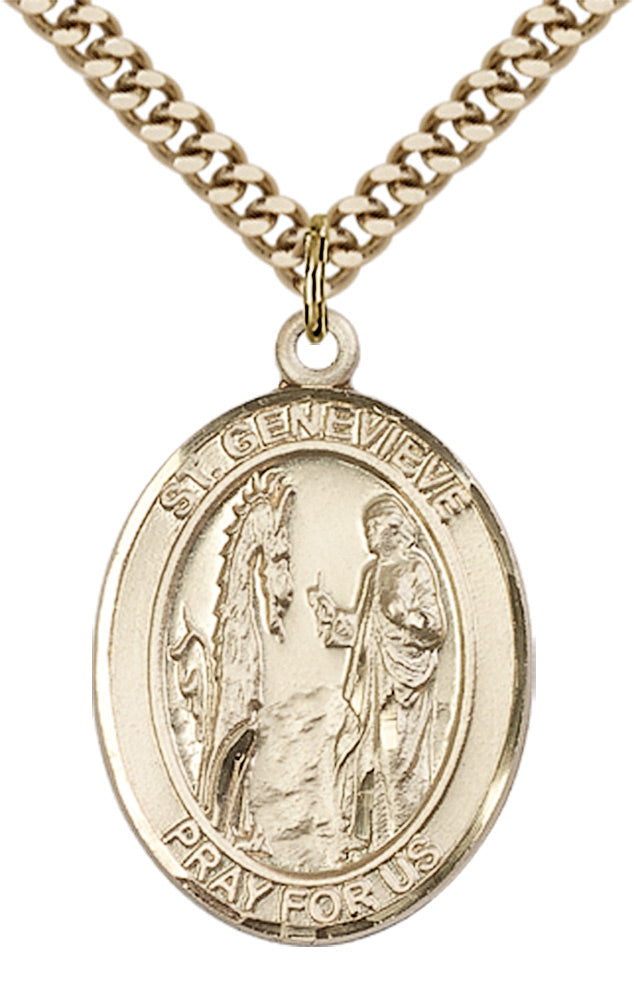 Saint Genevieve Pendant - 24" Chain Necklace