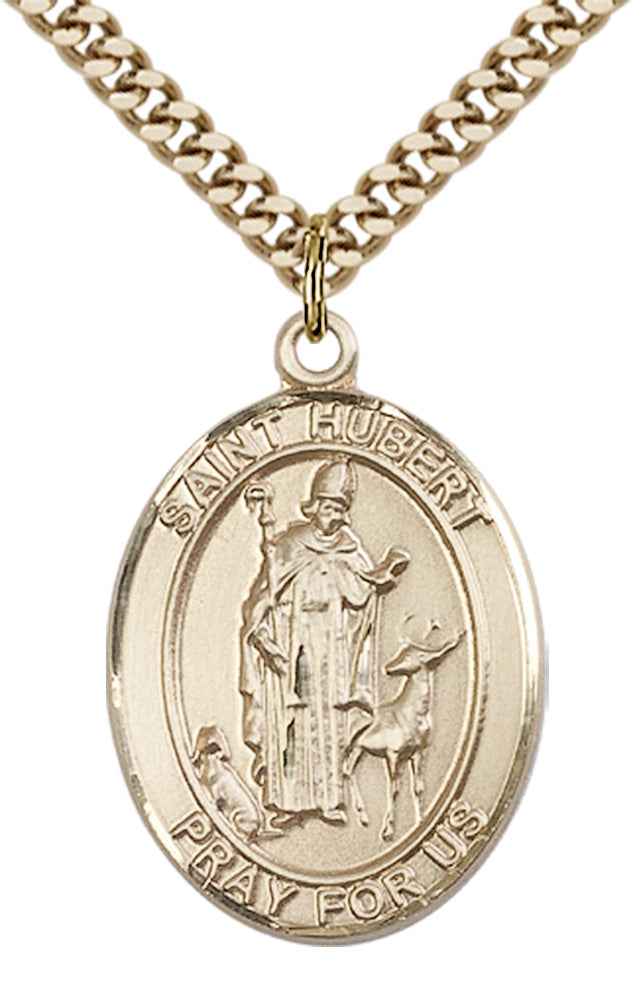 Saint Hubert of Liege Pendant - 24" Chain Necklace