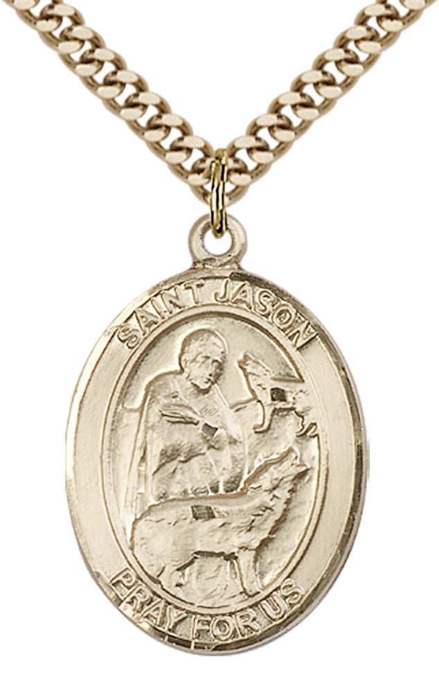 Saint Jason Pendant - 24" Chain Necklace