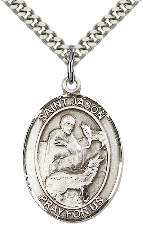 Saint Jason Pendant - 24" Chain Necklace