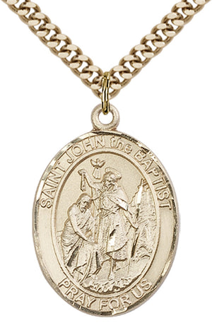 Saint John the Baptist Pendant - 24" Chain Necklace