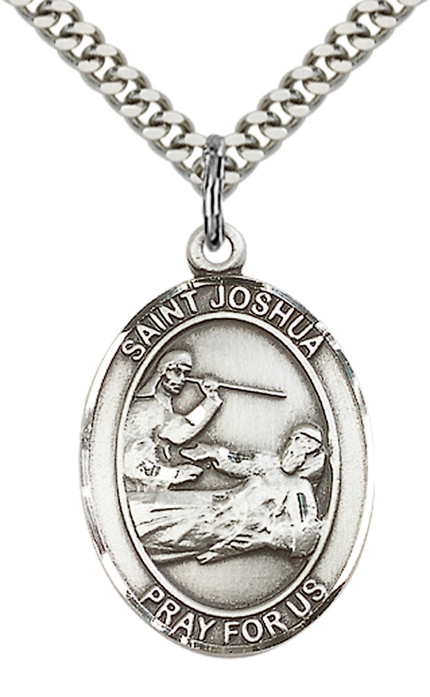Saint Joshua Pendant - 24" Chain Necklace