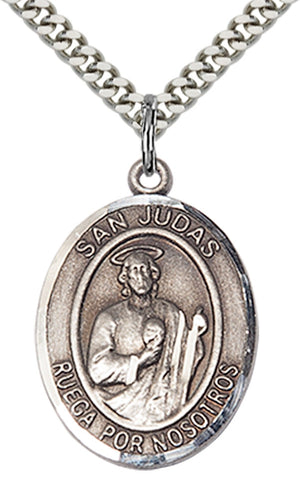 San Judas Pendant - 24" Chain Necklace