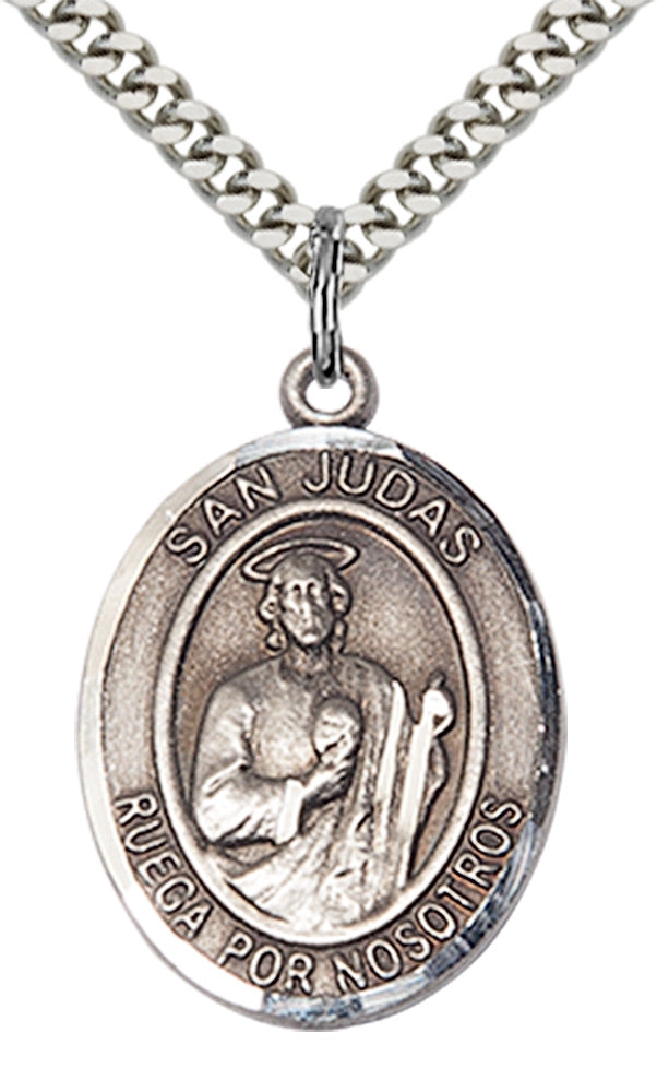 San Judas Pendant - 24" Chain Necklace