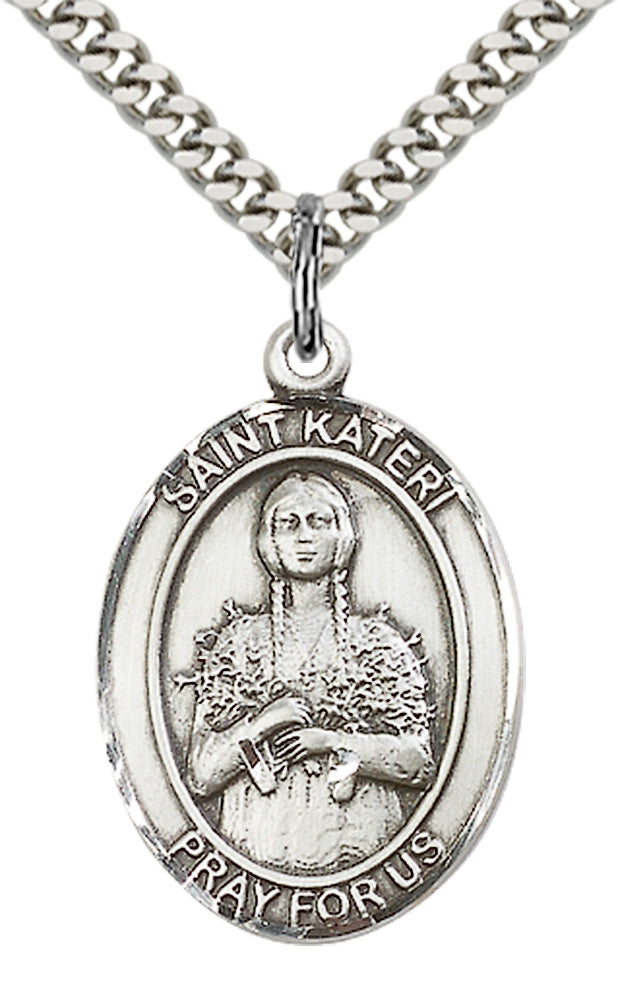 Saint Kateri Tekakwitha Pendant - 24" Chain Necklace