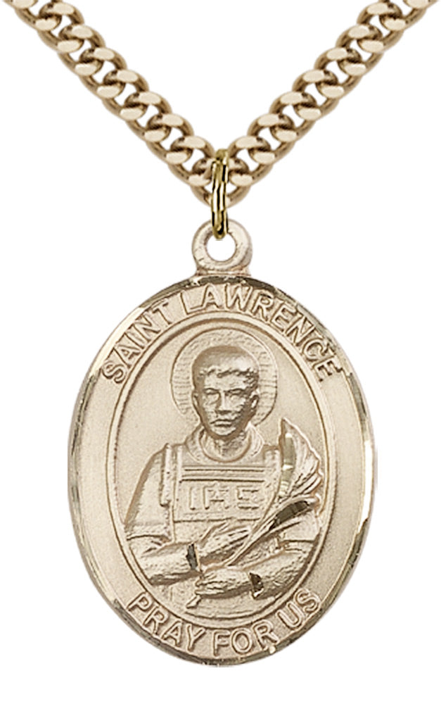 Saint Lawrence Pendant - 24" Chain Necklace