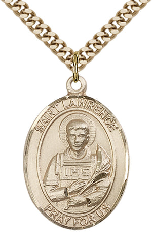 Saint Lawrence Pendant - 24" Chain Necklace