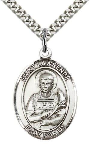 Saint Lawrence Pendant - 24" Chain Necklace