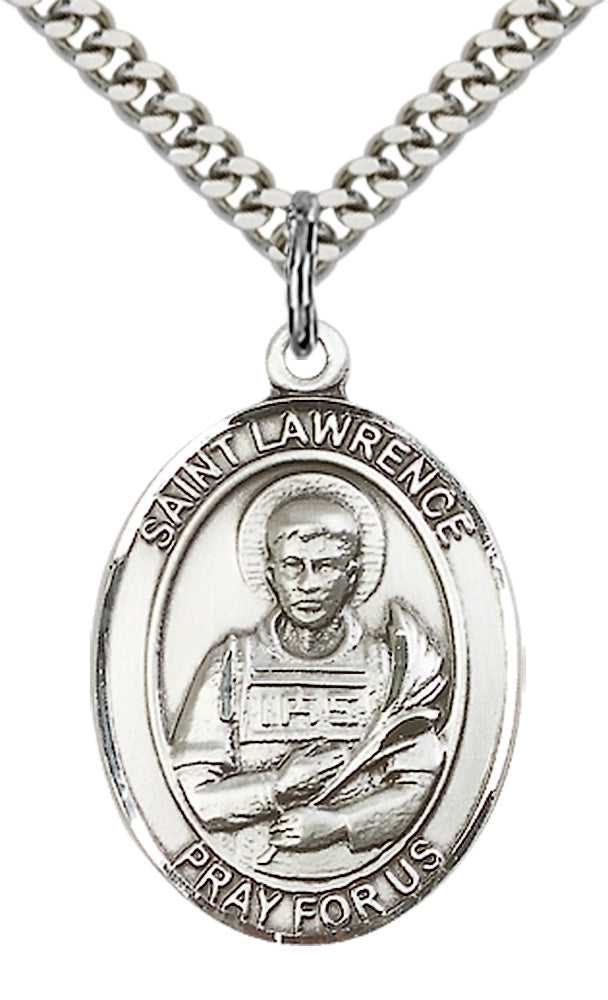 Saint Lawrence Pendant - 24" Chain Necklace