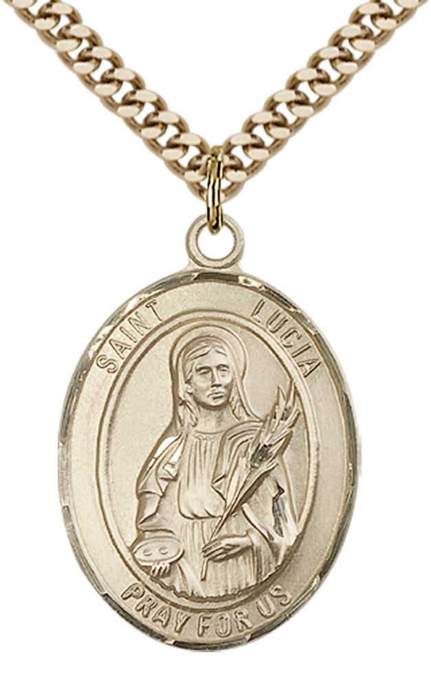 Saint Lucia of Syracuse Pendant - 24" Chain Necklace