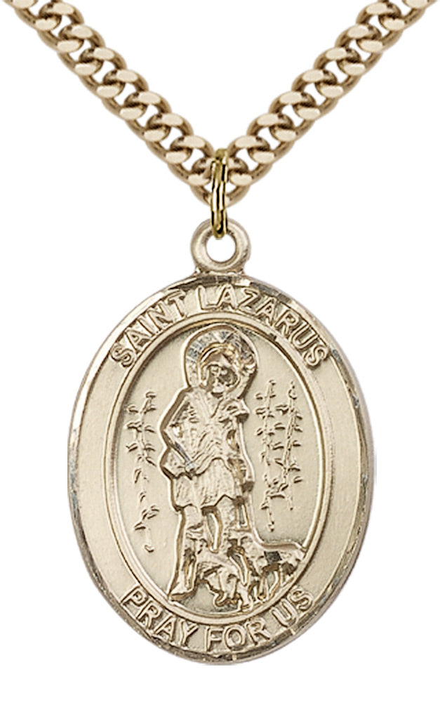 Saint Lazarus Pendant - 24" Chain Necklace