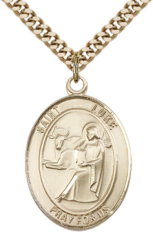 Saint Luke the Apostle Pendant - 24" Chain Necklace
