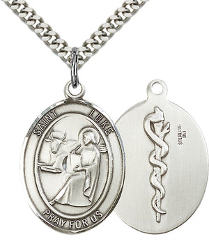 Saint Luke the Apostle Doctor Pendant - 24" Chain Necklace