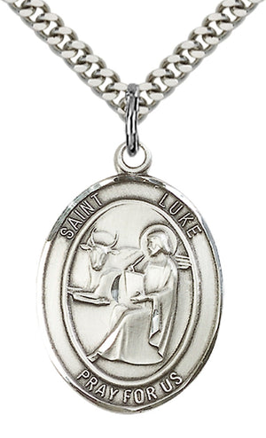 Saint Luke the Apostle Pendant - 24" Chain Necklace